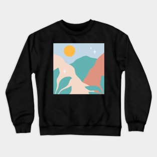 boho/groovy nature sun plants design Crewneck Sweatshirt